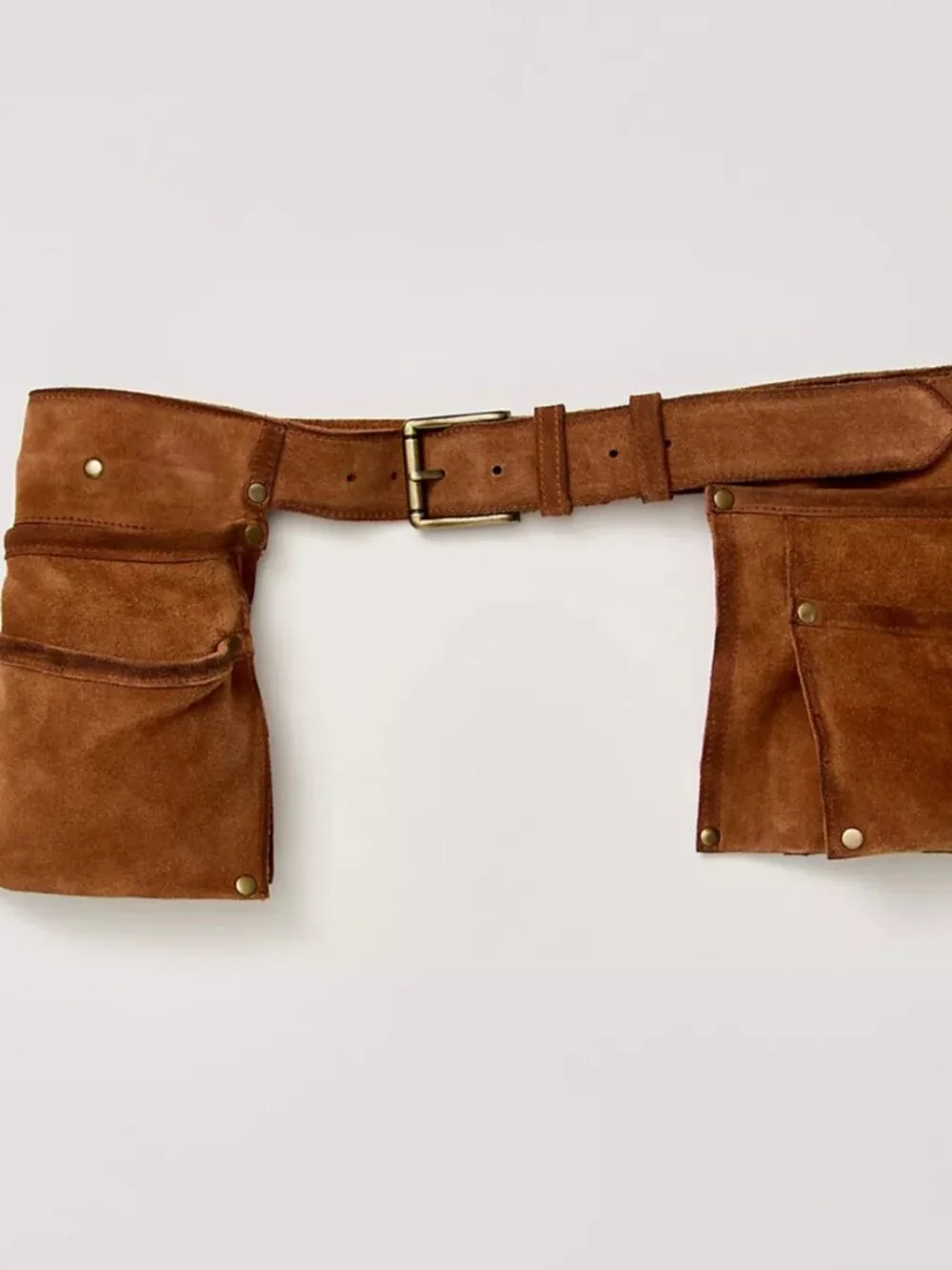NWT Free People Crew Cargo Pocket Belt Suede Brown M/L